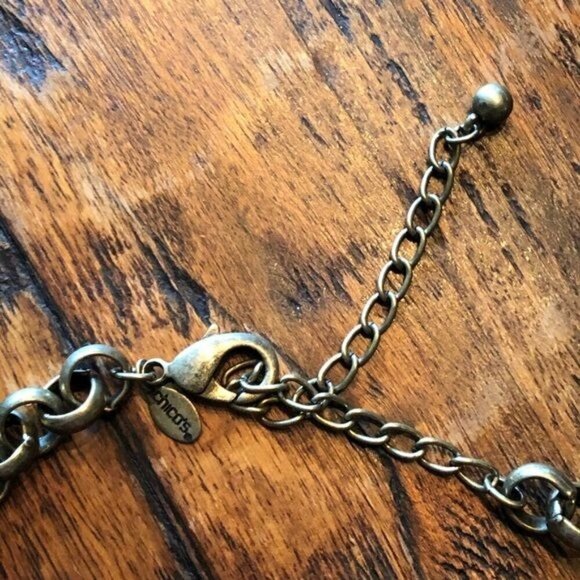 Chico’s Cleopatra Brass and Hematite Drop Statement Necklace - Picture 4 of 10